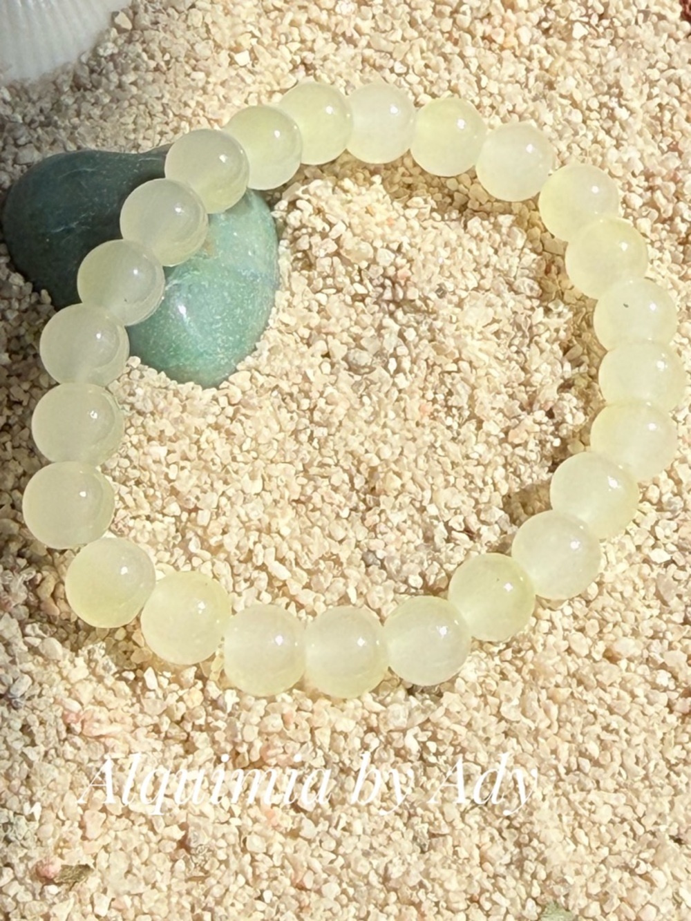 Lemon Jade 8mm  beaded bracelet/ harmony and balance healing crystal